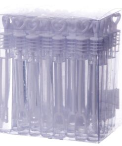 48 Tube de bulles de savon mariage coeur blanc