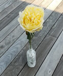 Location 3 grandes fleurs jaune artificielles sur tige