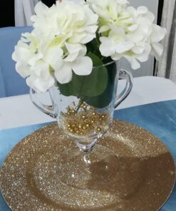 Location plateau centre de table dorée paillettes gold