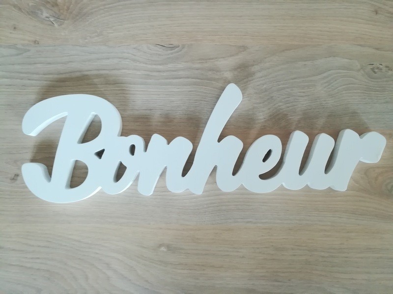 Location lettres BONHEUR en bois blanc Location lettres BONHEUR en bois blanc