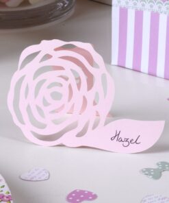 10 Marque place chevalet fleur rose blush