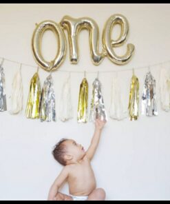 Ballon ONE or blanc premier anniversaire