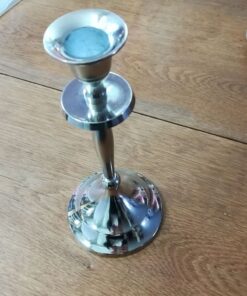 Location bougeoir argent chandelle H20cm