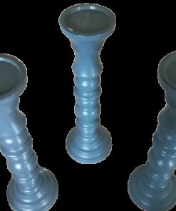 Location trio bougeoirs GRIS en bois 40cm