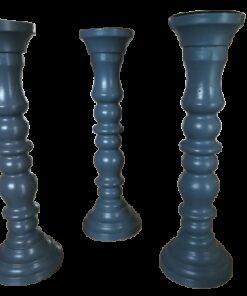 Location trio bougeoirs GRIS en bois 40cm