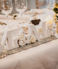 Location lettres Mr & Mrs lettres en bois blanc
