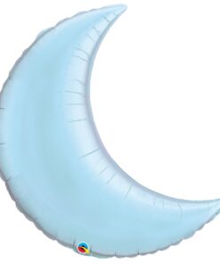 Ballon alu en forme de croissant lune bleu ciel 89cm