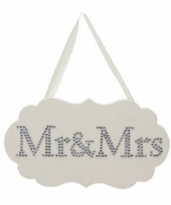 Plaque Mariage Mr & Mrs strass déco salle voiture