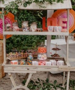 Location charette candy bar chariot bois naturel