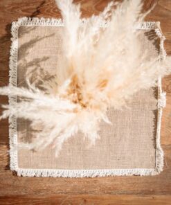 Location centre table jute frange mariage bohème 50cm