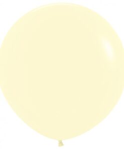 2 Ballons géants rond jaune pastel latex 90cm