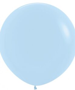2 Ballons géants rond bleu ciel pastel latex 90cm