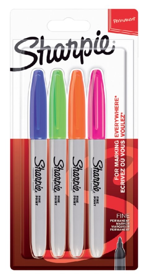 Sharpie marqueur permanent 4pc couleurs fun Sharpie marqueur permanent 4pc couleurs fun